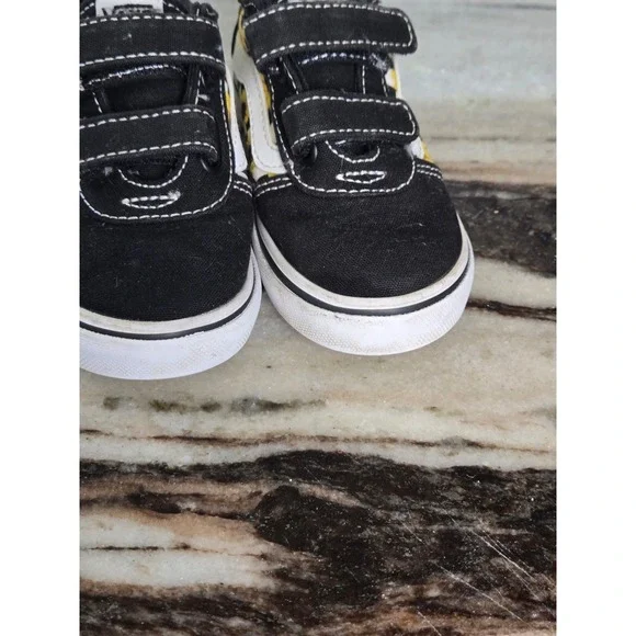 Vans Old Skool V Toddler Sunflower Checkerboard Black Sneakers Size 7.0 US - Picture 10 of 11